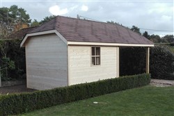 Tuinhuis met wolfsdak