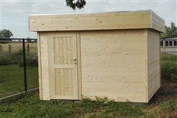 Modern tuinhuis met plat dak zonder ramen